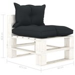 vidaXL Canapé palette de milieu de jardin et coussins anthracite Bois