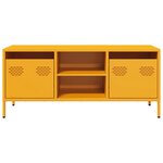vidaXL Meuble TV jaune moutarde 101 5x39x43 5 cm acier laminé à froid