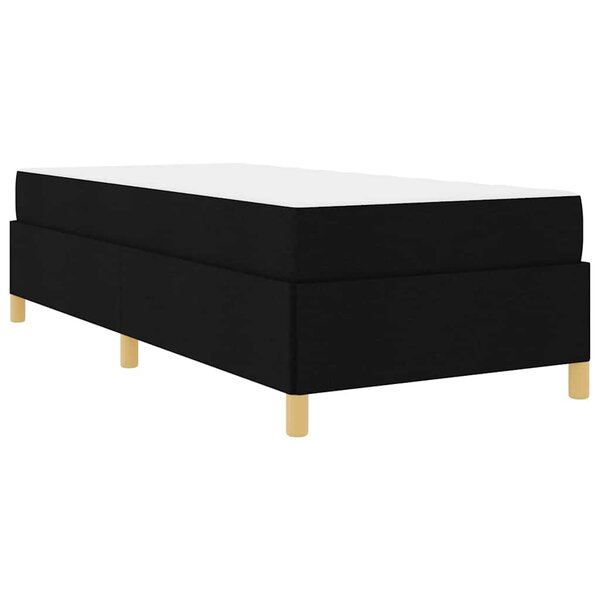 vidaXL Lit à ressorts avec matelas Noir et Blanc 90 x 190 cm tissu