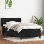 vidaXL Sommier à lattes de lit avec matelas noir 80x210 cm velours