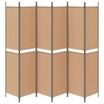 vidaXL Paravent à 6 panneaux Beige 300 x 220 cm Tissu