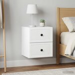 vidaXL Cabinet de chevet mural 2 pièces Blanc 33 x 34 5 x 40 cm
