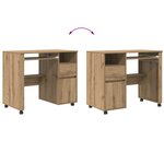 vidaXL Bureau en Chêne Artisanal Chêne artisanal Bois d'ingénierie Moyen