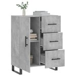 vidaXL Buffet gris béton 69 5x34x90 cm bois d'ingénierie