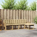 vidaXL Ensemble de canapés d'extérieur 5 Pièces Blanc et Beige