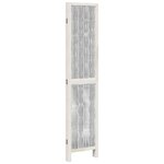 vidaXL Cloison de séparation 4 panneaux blanc bois de paulownia massif