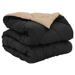 vidaXL Duvet complet toute l'année Noir et Taupe 220 x 140 cm