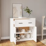 vidaXL Buffet Blanc 80x33x70 cm Bois d'ingénierie
