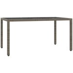 vidaXL Ensemble à manger de jardin et coussins 7 Pièces gris rotin