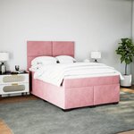 vidaXL Sommier à lattes de lit avec matelas Rose 160x200 cm Velours