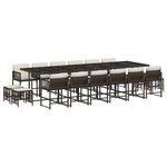 vidaXL Ensemble à manger de jardin et coussins 17 Pièces marron rotin