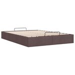 vidaXL Cadre de lit ottoman sans matelas marron foncé 140x190 cm tissu