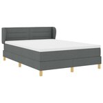vidaXL Lit à ressorts avec matelas Gris foncé 160 x 200 cm tissu