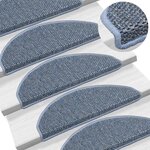 vidaXL Tapis d'escalier autocollants 30 Pièces 65x21x4 cm bleu