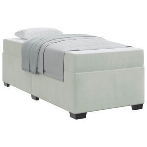 vidaXL Cadre de lit avec matelas Gris clair 90 x 200 cm tissu