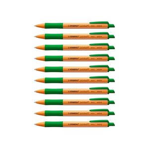 Stylo Bille Rétractable POINTBALL Tracé 0 5 mm Vert x 10 STABILO