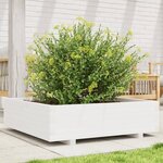 vidaXL Jardinière blanc 90x90x26 5 cm bois de pin massif