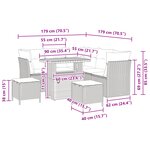 vidaXL Canapé de Jardin 8 Pièces avec Coussins Gris