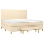 vidaXL Sommier à lattes de lit avec matelas Crème 200x200 cm Tissu
