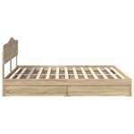 vidaXL Lit de Rangement Chêne Sonoma 180 x 200 cm Bois d'ingénierie