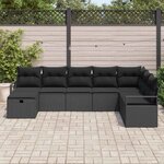 vidaXL Ensemble de Canapés avec coussin 8 Pièces Noir polyrotin