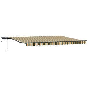 vidaXL Auvent Rétractable Vert et jaune 500 ×350 cm tissu