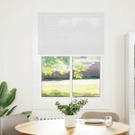 vidaXL Store plissé blanc 95x100 cm largeur du tissu 94 4 cm polyester