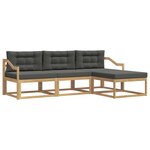 vidaXL Ensemble de canapés d'extérieur 4 pc Blanc et anthracite