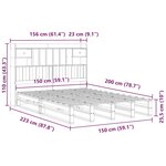 vidaXL Lit bibliothèque sans matelas blanc 150x200 cm bois pin massif