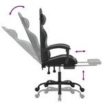 vidaXL Chaise de jeu avec repose-pied Noir et gris Similicuir