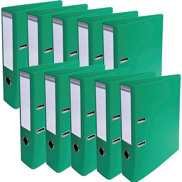 Classeur à levier PVC A4 dos de 70mm. - Vert x 10 EXACOMPTA