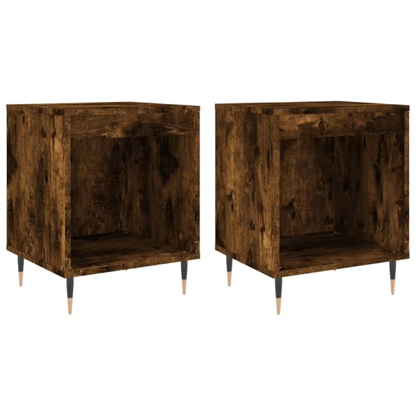 vidaXL Tables de chevet 2 Pièces chêne fumé 40x35x50 cm bois ingénierie