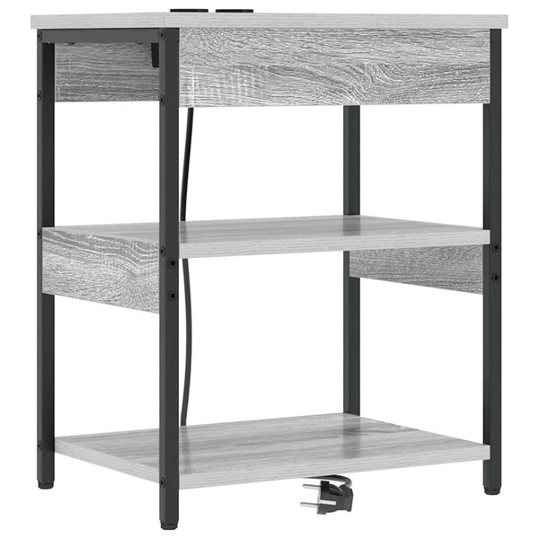 vidaXL Cabinet de chevet Gris Sonoma 41 x 31 x 51 cm Bois d'ingénierie