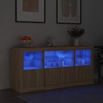 vidaXL Buffet avec lumières LED chêne sonoma 142 5x37x67 cm