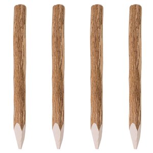 vidaXL Poteaux pointus de clôture 4 Pièces Bois de noisetier 90 cm