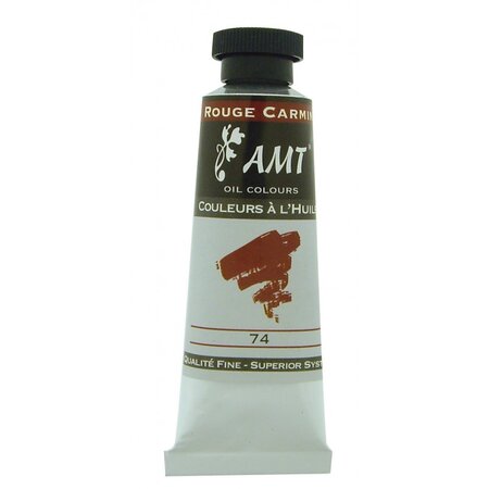 Peinture à l'huile fine en tube rouge carmin 45ml - amt