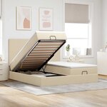 VidaXL Cadre de lit ottoman avec matelas crème 200x200cm tissu