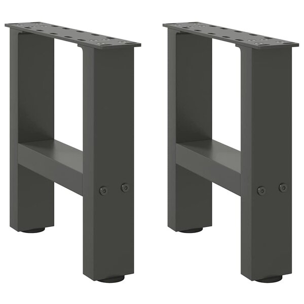 vidaXL Pieds de table basse Anthracite 2 pièces 30 x (30-31) cm Acier
