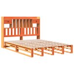 vidaXL Lit bibliothèque sans matelas cire marron 150x200 cm pin massif