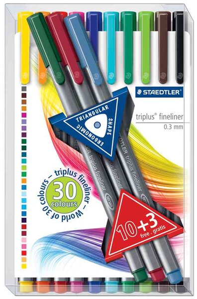 Fineliner triplus  10 + 3 GRATUIT dans l'étui STAEDTLER