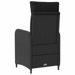 vidaXL Chaise de jardin inclinable Noir polyrotin