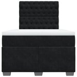 vidaXL Sommier à lattes de lit avec matelas Noir 120x200 cm Velours