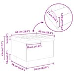 vidaXL Pouf de rangement Gris clair 60 x 60 x 45 cm Velours