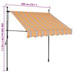 vidaXL Auvent manuel rétractable avec LED 200 cm Jaune et bleu