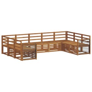 vidaXL Ensemble de canapés d'extérieur 9 pc Naturel