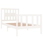 Vidaxl cadre de lit blanc bois massif 90x190 cm simple