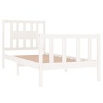 vidaXL Cadre de lit Blanc Bois massif 90x190 cm Simple