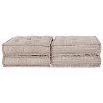 Canapé pouf modulable 2 places convertible en tissu beige clair