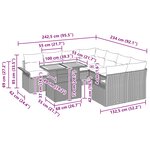 vidaXL Ensemble de canapé de jardin 9 Pièces Noir Poly rotin