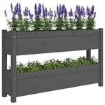 vidaXL Jardinière Gris 112x25x66 cm Bois massif de pin